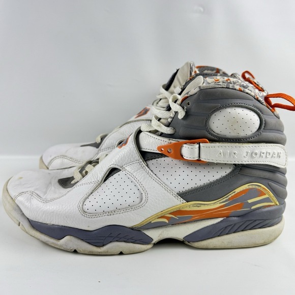Air Jordan 8 Retro Orange Blaze 2007 Mens Size 13 White Grey Orange 305381 102 O - Picture 12 of 16